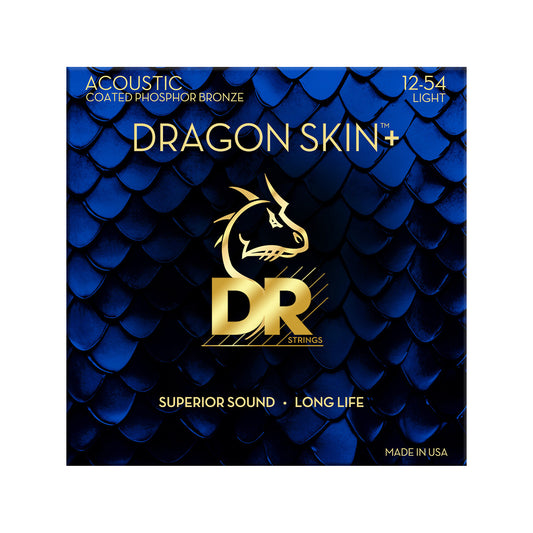 DR Strings DRAGON SKIN+ Phosphor Bronze Acoustic Guitar Strings Light 12-54 Accessories / Strings / Guitar Strings