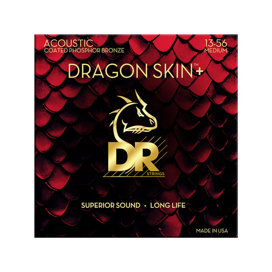 DR Strings DRAGON SKIN+ Phosphor Bronze Acoustic Guitar Strings Medium 13-56 Accessories / Strings / Guitar Strings