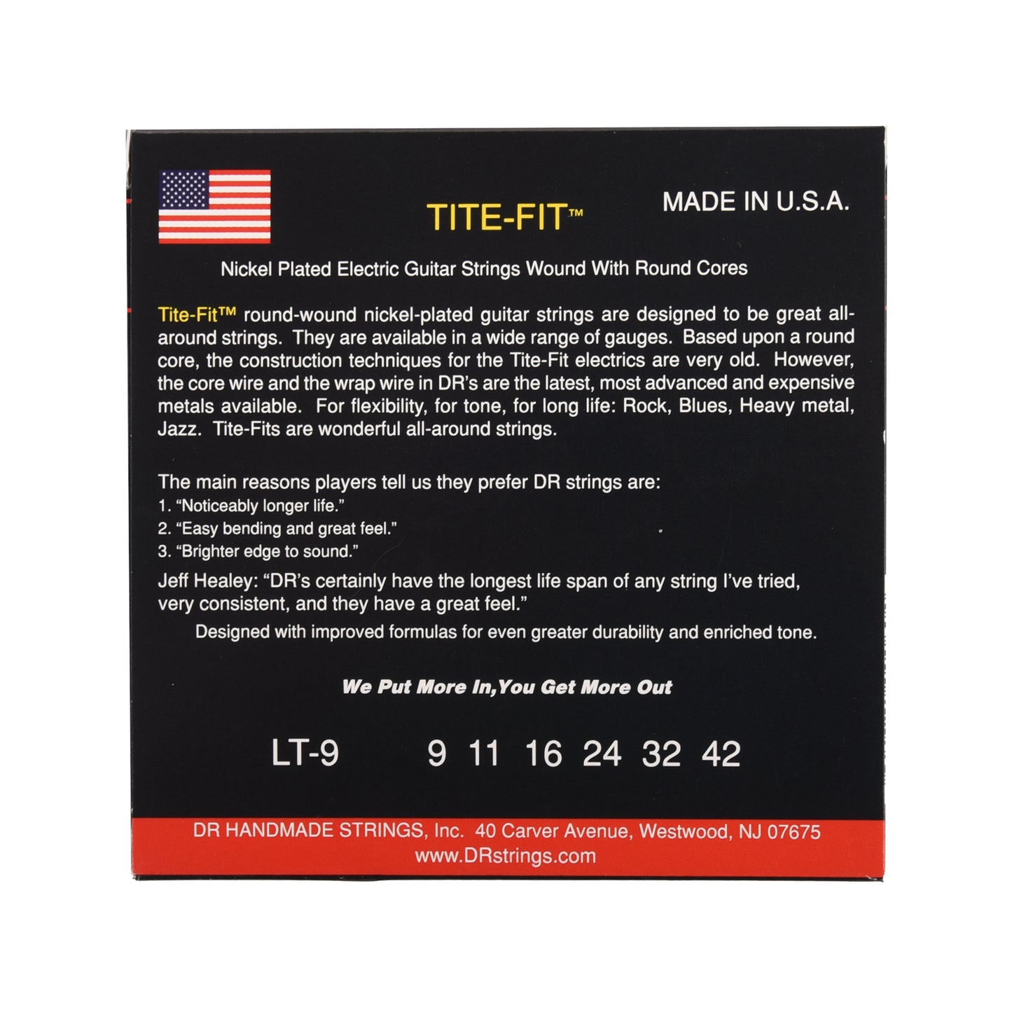 DR Strings LT-9 Tite Fit Electric Light-n-Tite 9-42 Accessories / Strings / Guitar Strings