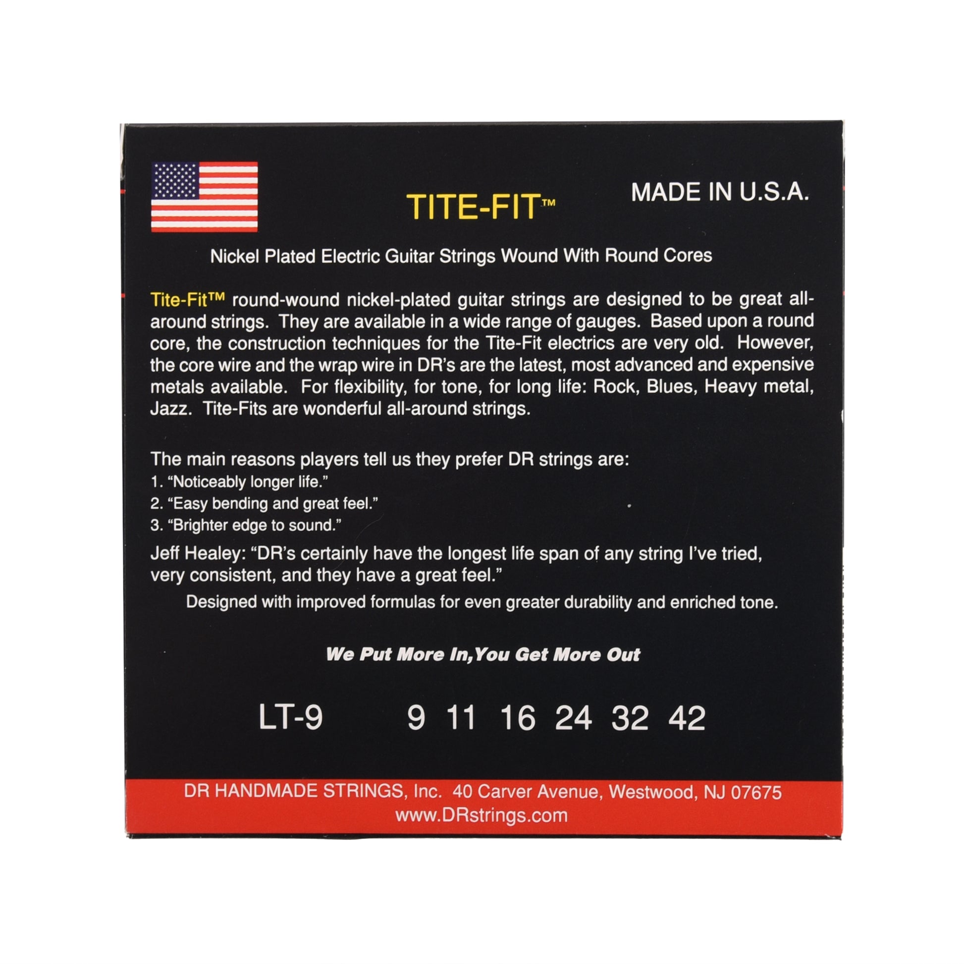 DR Strings LT-9 Tite Fit Electric Light-n-Tite 9-42 Accessories / Strings / Guitar Strings