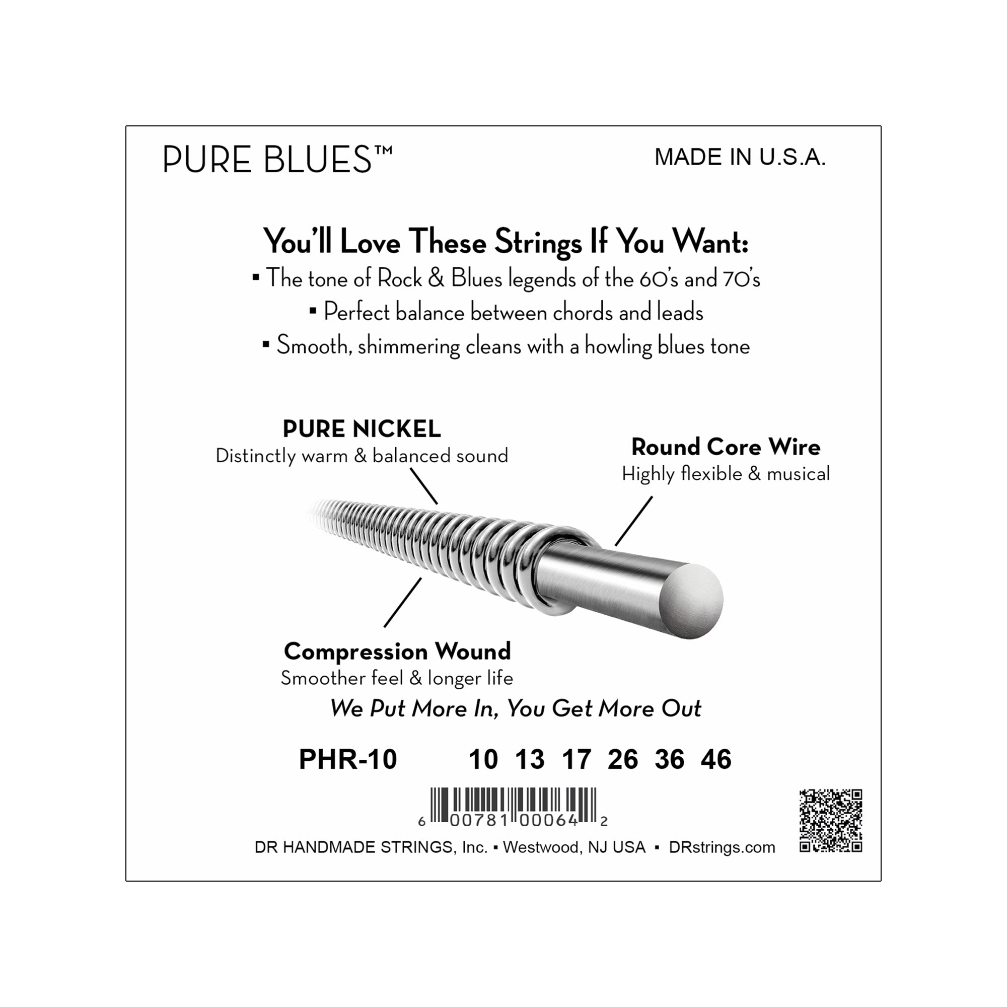 DR Strings PHR-10 Pure Blues Electric 10-46 Accessories / Strings / Guitar Strings