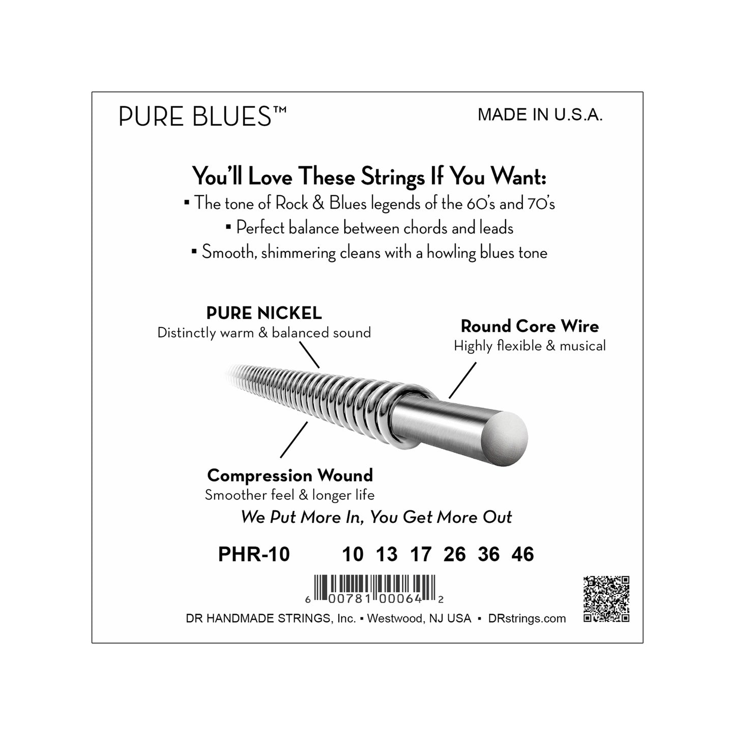 DR Strings PHR-10 Pure Blues Electric 10-46 Accessories / Strings / Guitar Strings