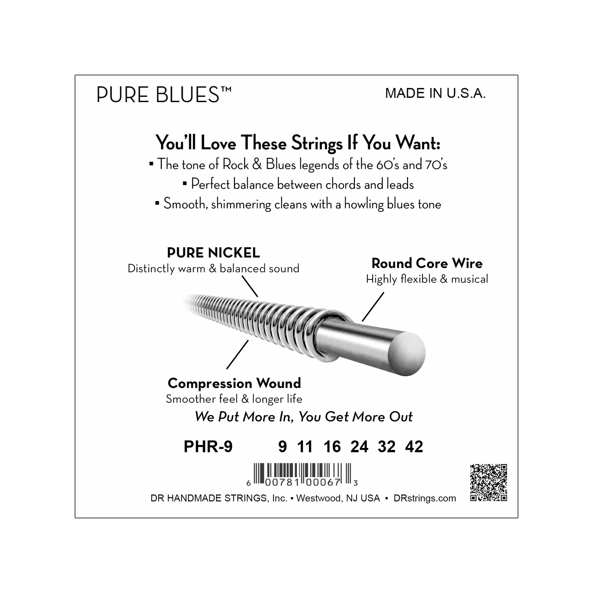 DR Strings PHR-9 Pure Blues Electric Lite 9-42 Accessories / Strings / Guitar Strings