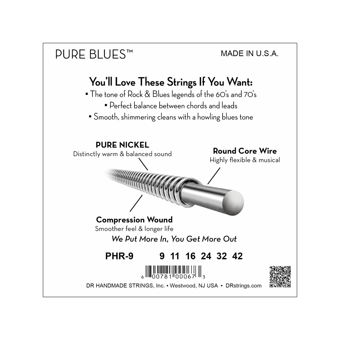DR Strings PHR-9 Pure Blues Electric Lite 9-42 Accessories / Strings / Guitar Strings
