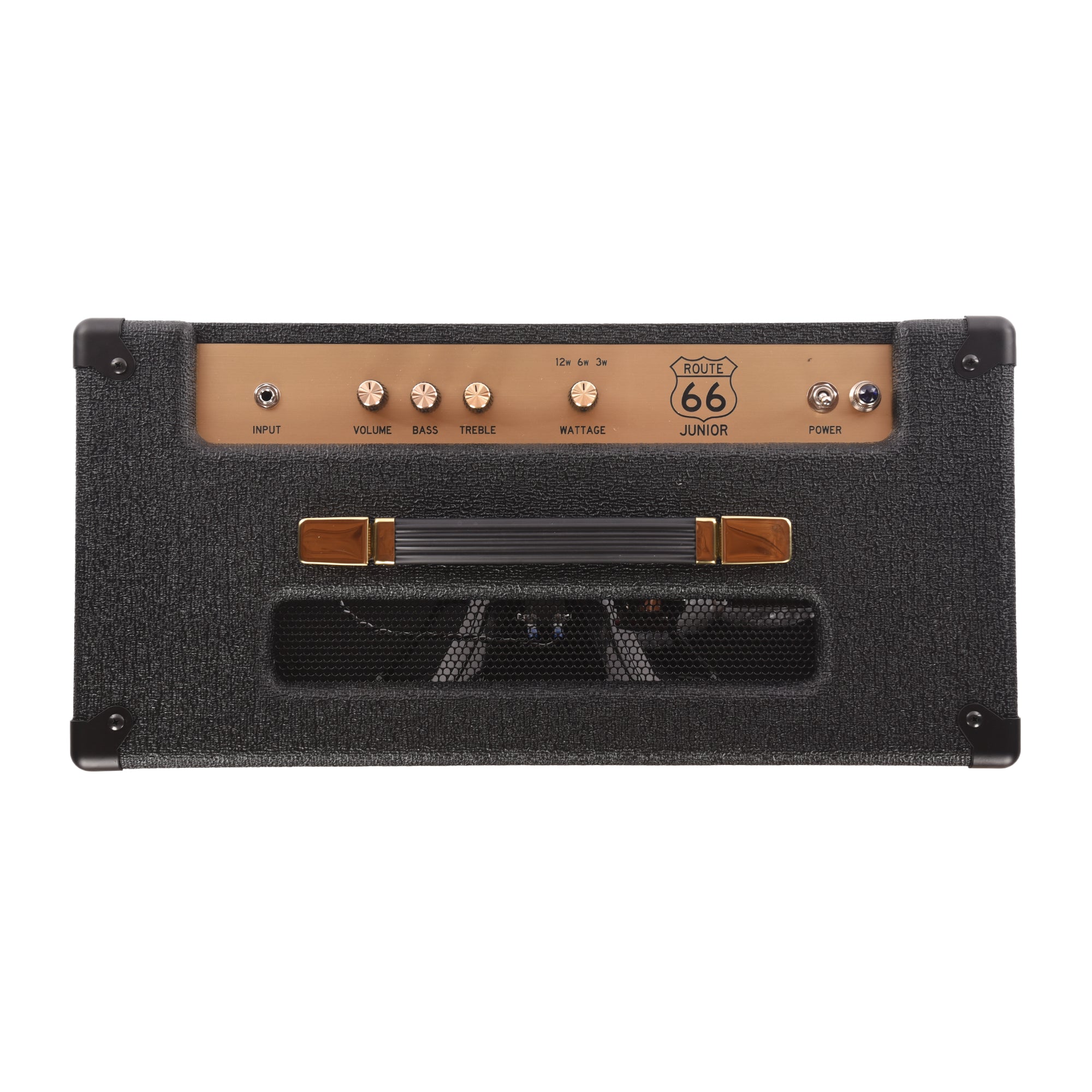 Dr. Z Route 66 Jr. 12w 1x12 Combo Black w/ Checkered Basketweave Grille, Gold Z and Handle Amplifiers