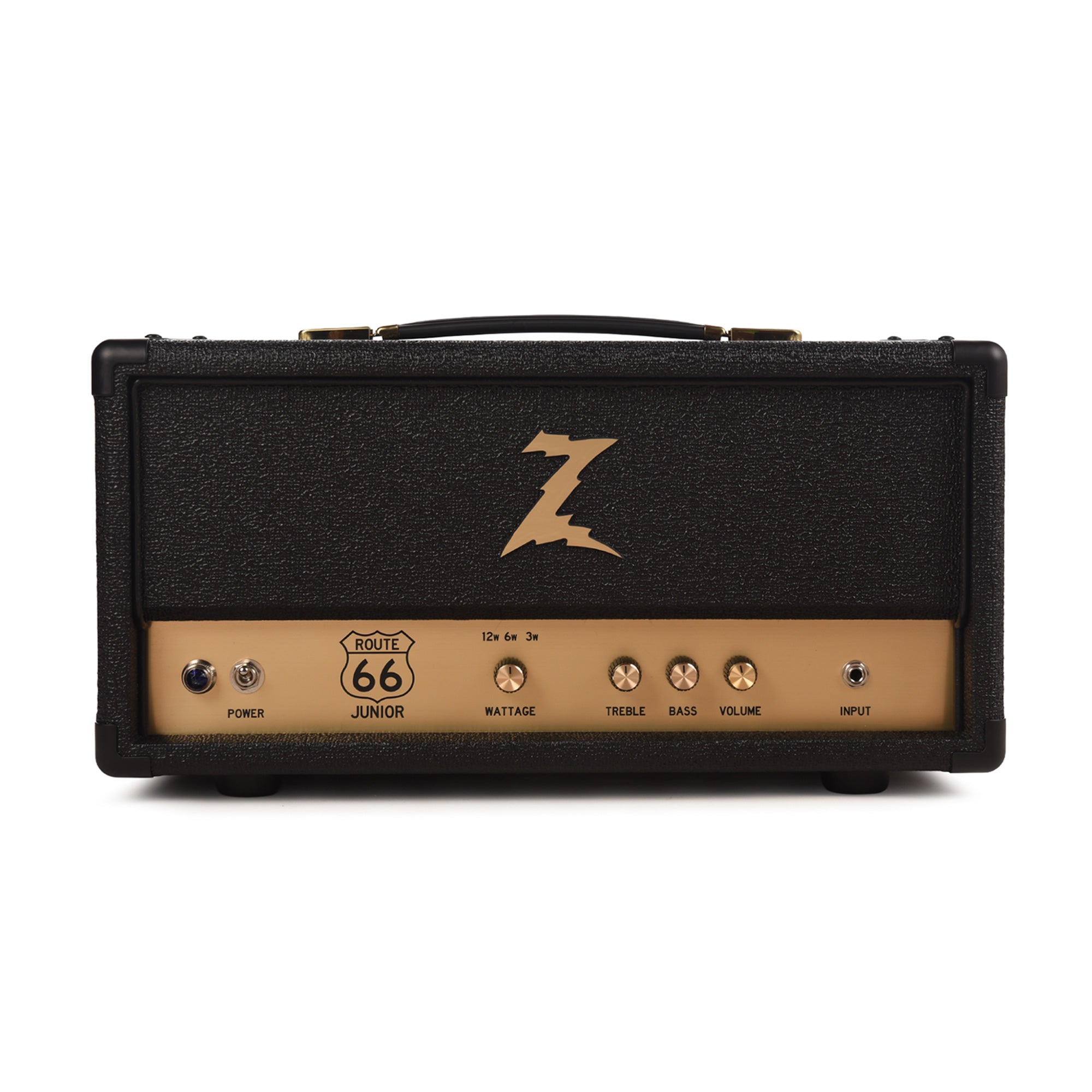 Dr. Z Route 66 Jr. 12w Head Black w/ Gold Z and Handle Amplifiers
