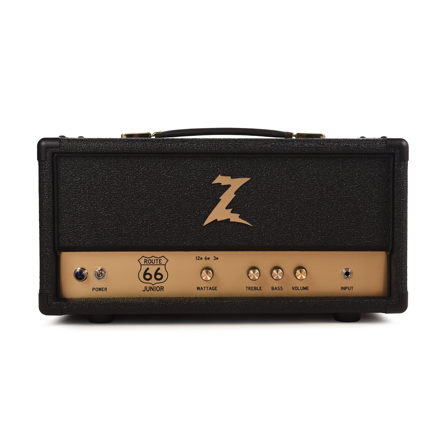 Dr. Z Route 66 Jr. 12w Head Black w/ Gold Z and Handle Amplifiers