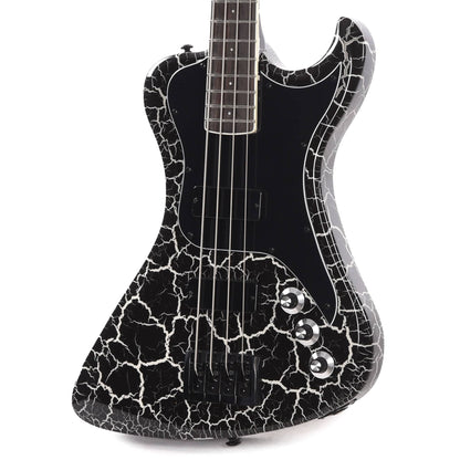 Dunable DE R2 Bass Gloss Black & White Crackle w/Black Hardware Bass Guitars / 4-String