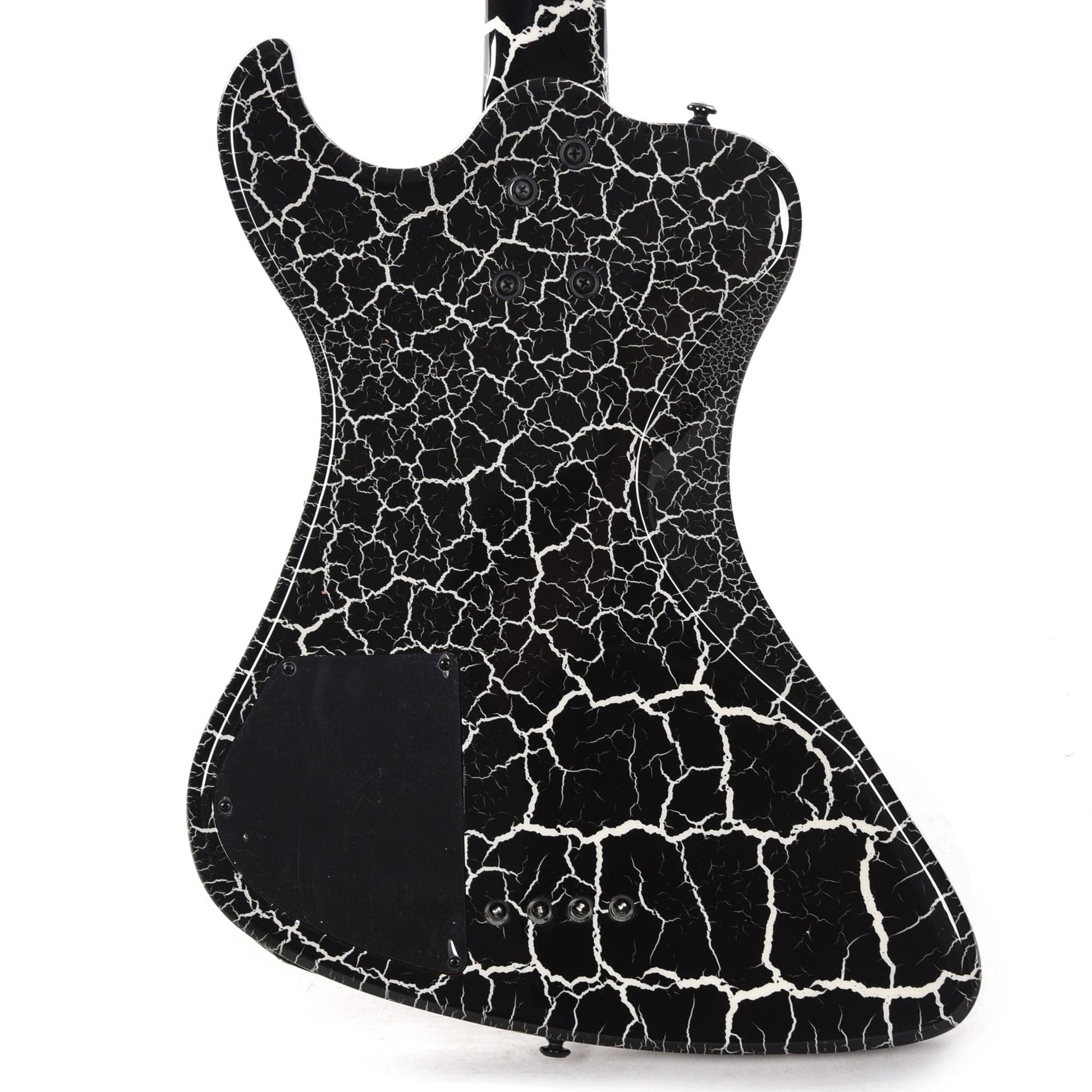 Dunable DE R2 Bass Gloss Black & White Crackle w/Black Hardware Bass Guitars / 4-String