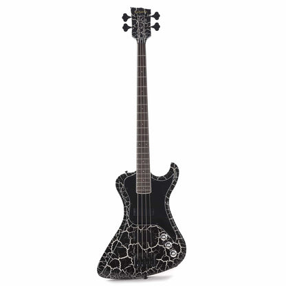 Dunable DE R2 Bass Gloss Black & White Crackle w/Black Hardware Bass Guitars / 4-String
