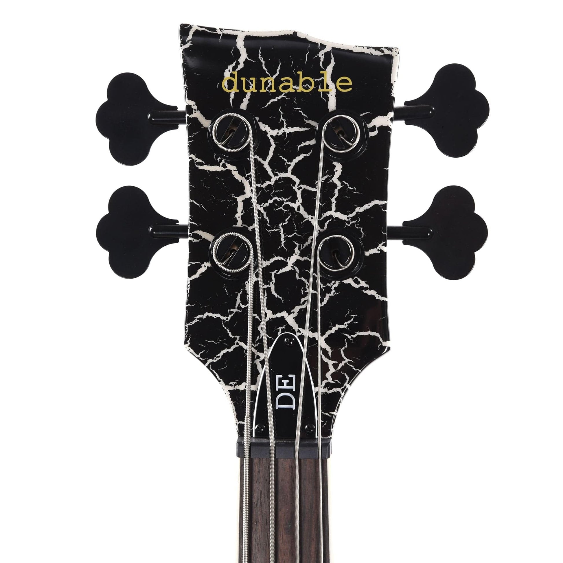 Dunable DE R2 Bass Gloss Black & White Crackle w/Black Hardware Bass Guitars / 4-String
