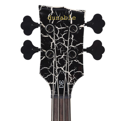 Dunable DE R2 Bass Gloss Black & White Crackle w/Black Hardware Bass Guitars / 4-String