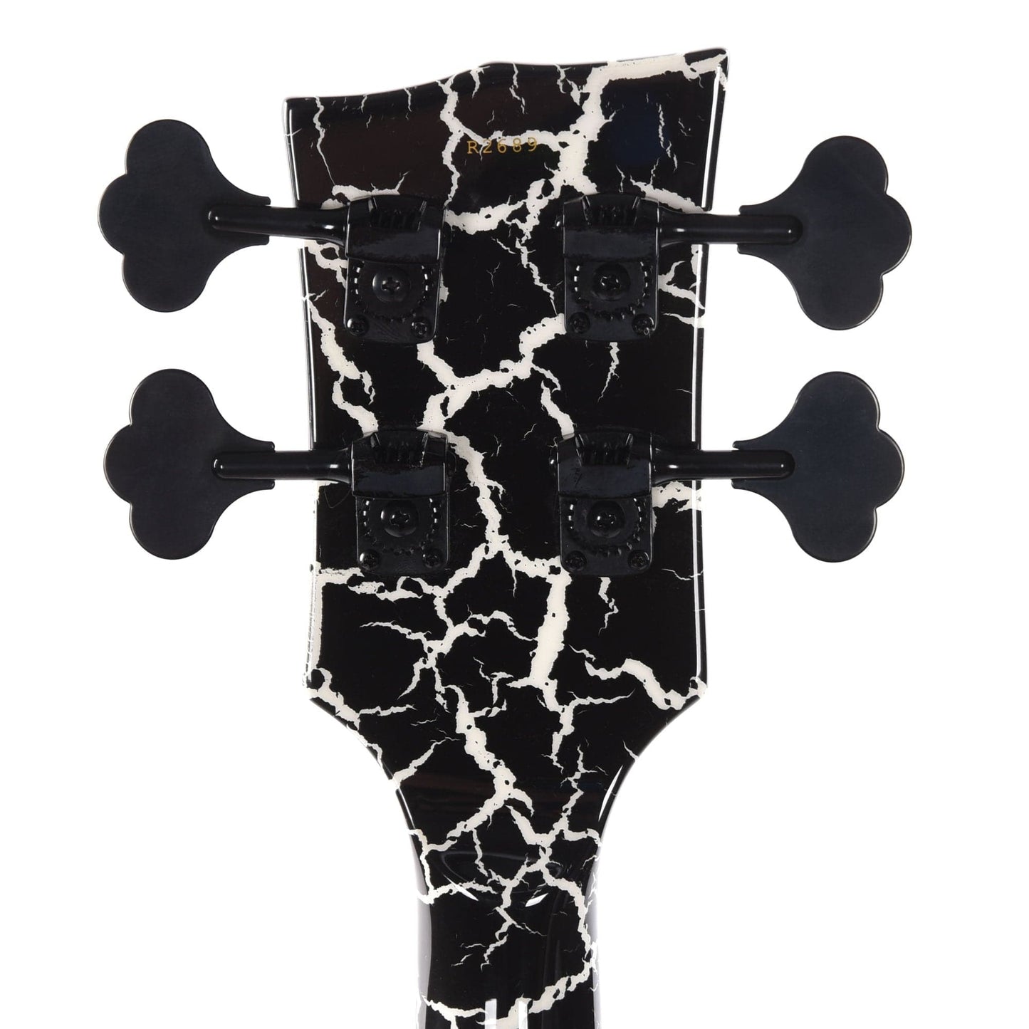Dunable DE R2 Bass Gloss Black & White Crackle w/Black Hardware Bass Guitars / 4-String