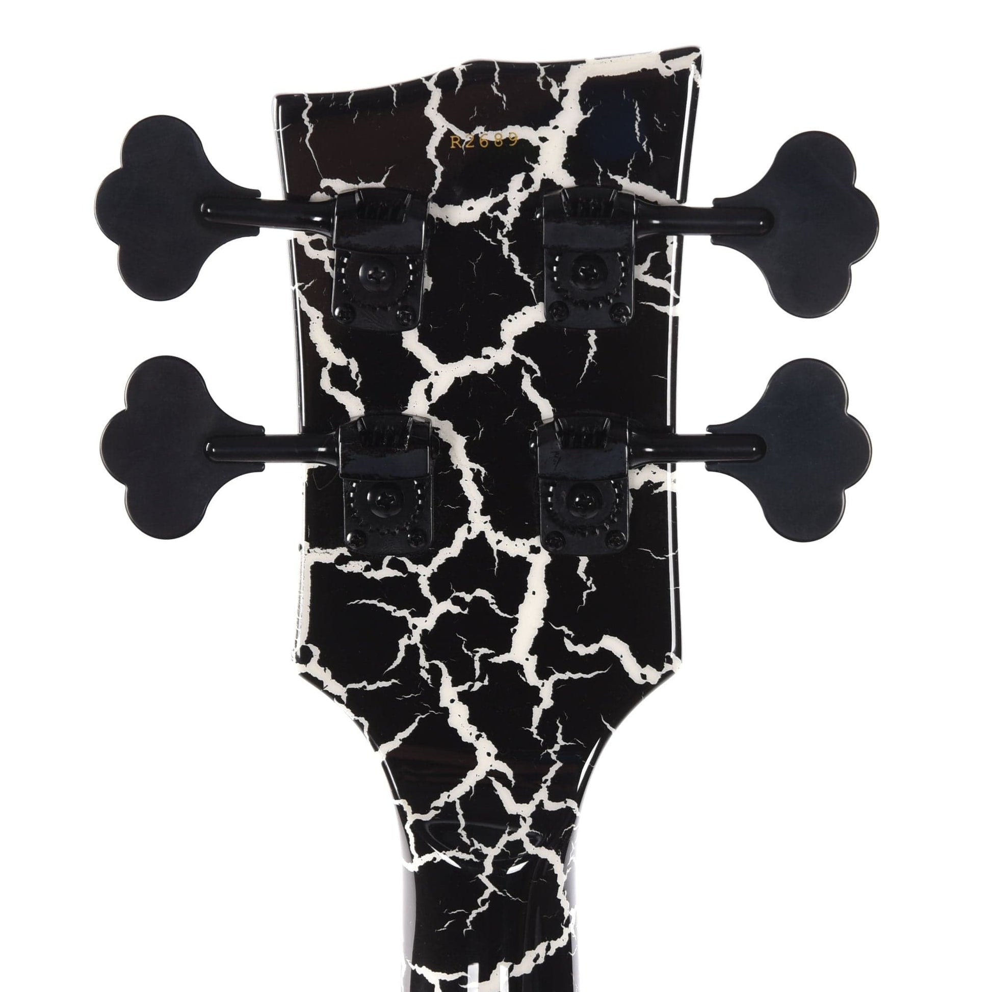 Dunable DE R2 Bass Gloss Black & White Crackle w/Black Hardware Bass Guitars / 4-String