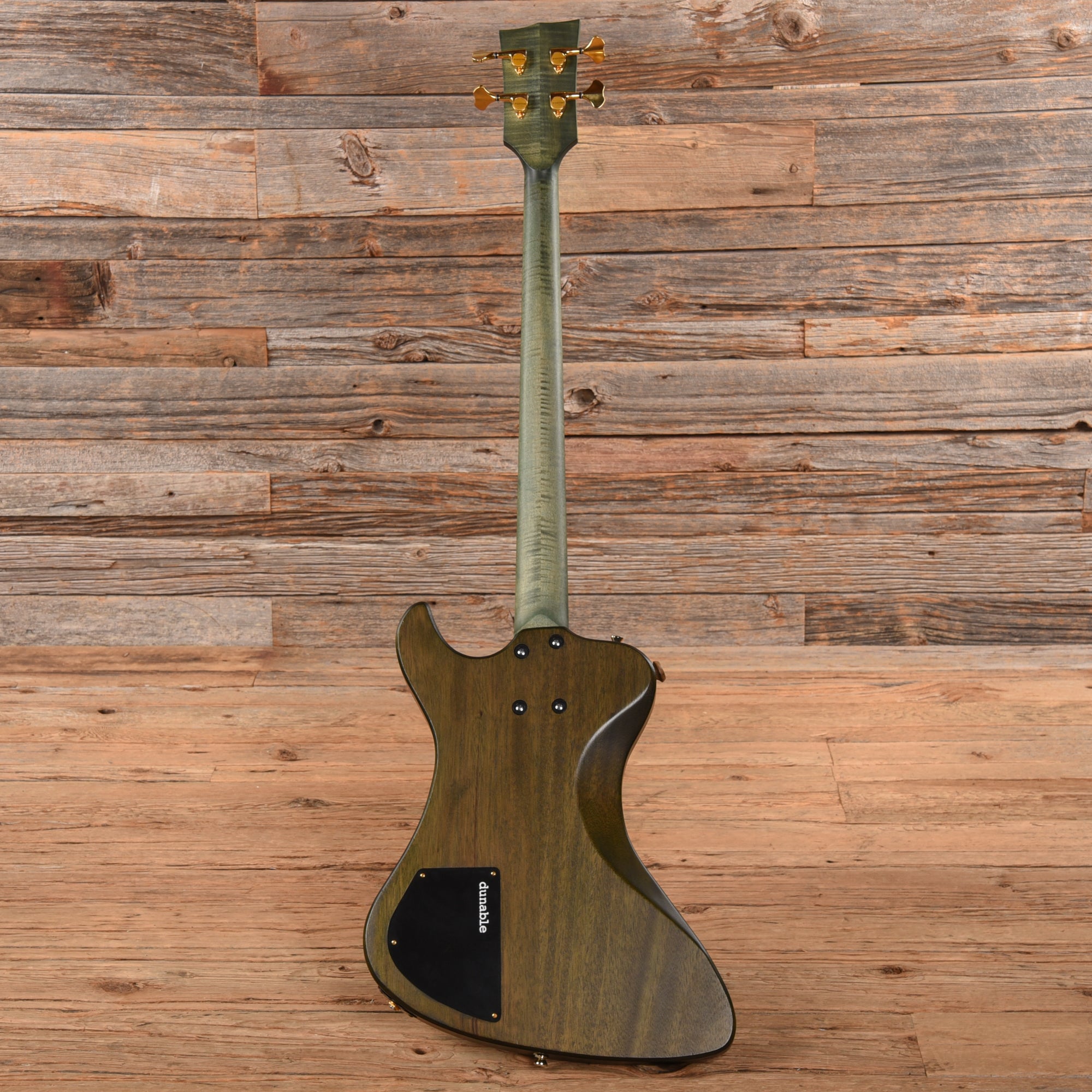 Dunable R2 Burl Top Bass w/Bigfoot Pickup & Built in Pipe Transparent Green 2020 Bass Guitars / 4-String
