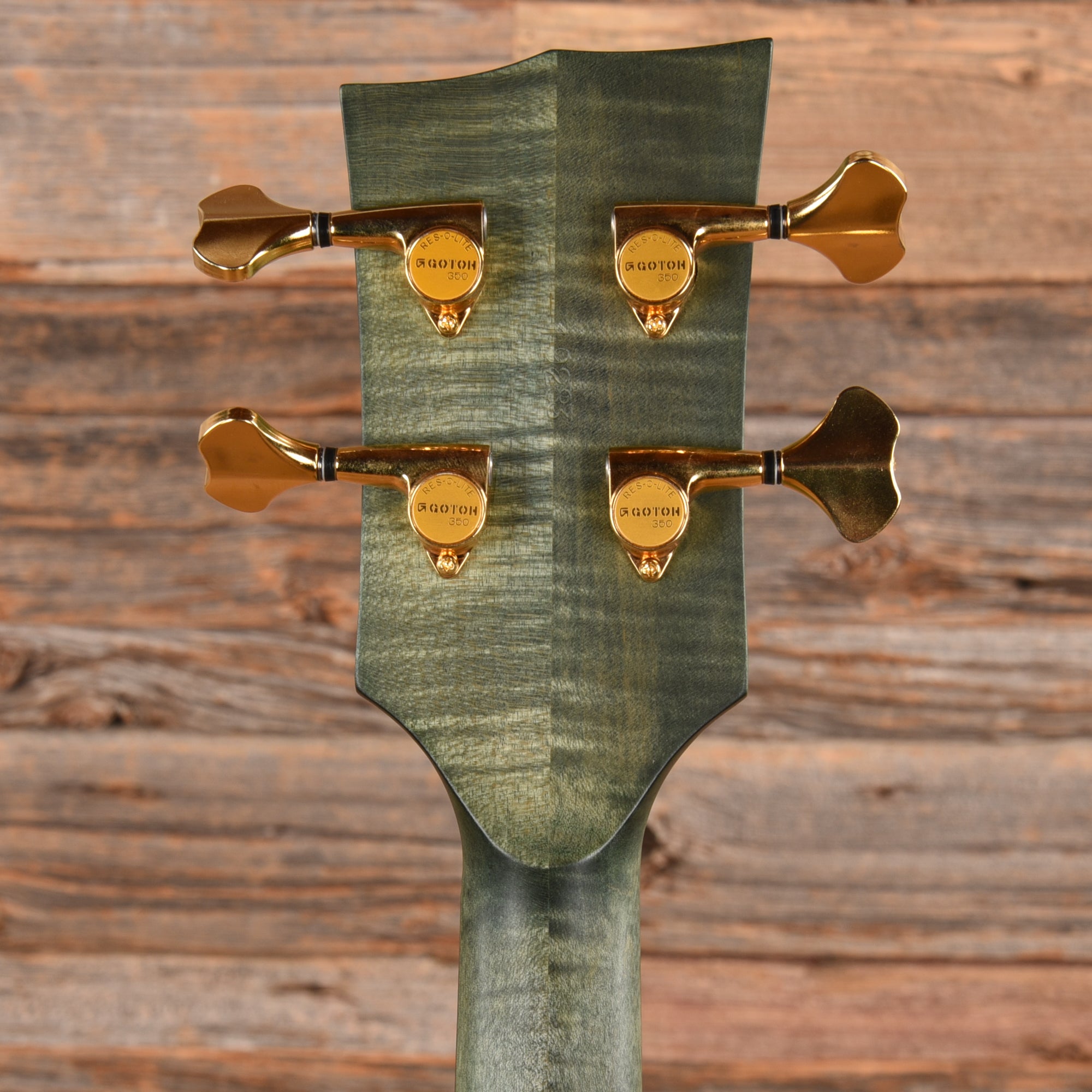 Dunable R2 Burl Top Bass w/Bigfoot Pickup & Built in Pipe Transparent Green 2020 Bass Guitars / 4-String