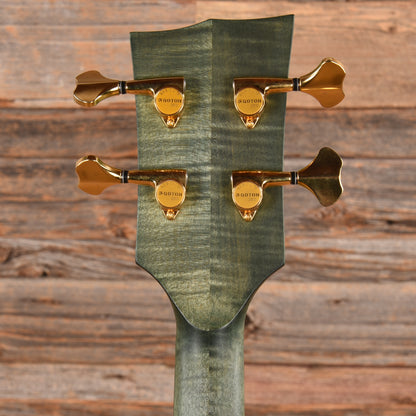 Dunable R2 Burl Top Bass w/Bigfoot Pickup & Built in Pipe Transparent Green 2020 Bass Guitars / 4-String