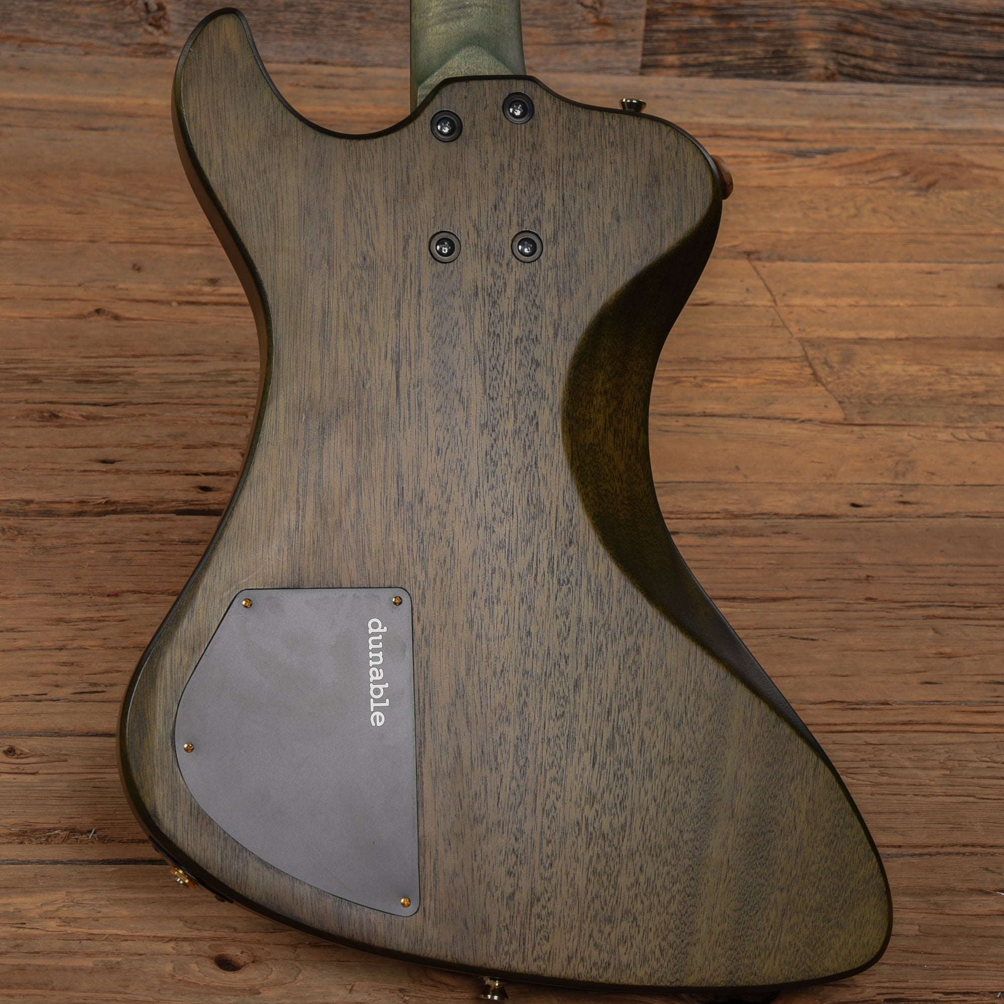Dunable R2 Burl Top Bass w/Bigfoot Pickup & Built in Pipe Transparent Green 2020 Bass Guitars / 4-String