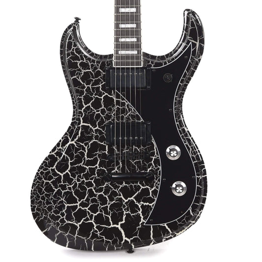 Dunable DE Gnarwhal Gloss White & Black Crackle w/Black Hardware Electric Guitars / Solid Body
