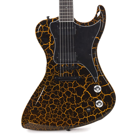 Dunable DE R2 Gloss Black & Orange Crackle w/Black Hardware Electric Guitars / Solid Body