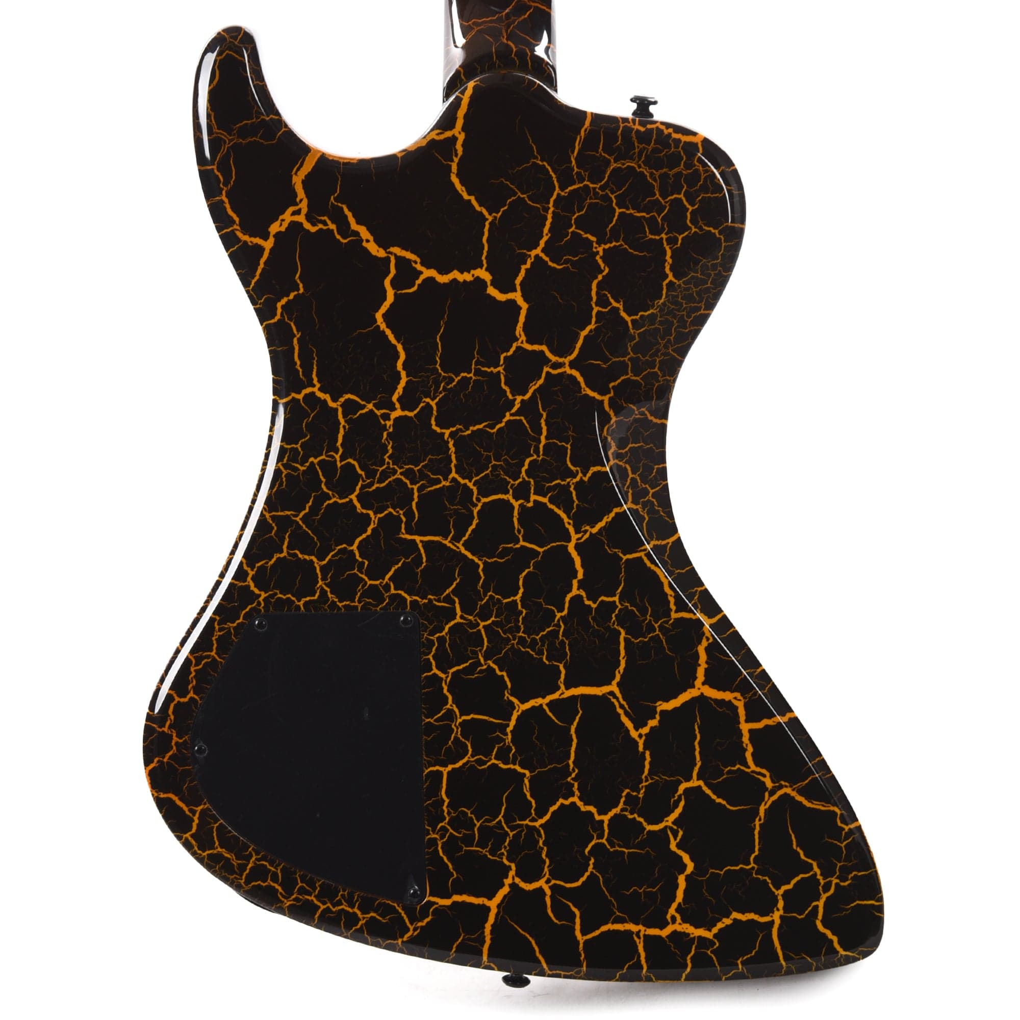 Dunable DE R2 Gloss Black & Orange Crackle w/Black Hardware Electric Guitars / Solid Body