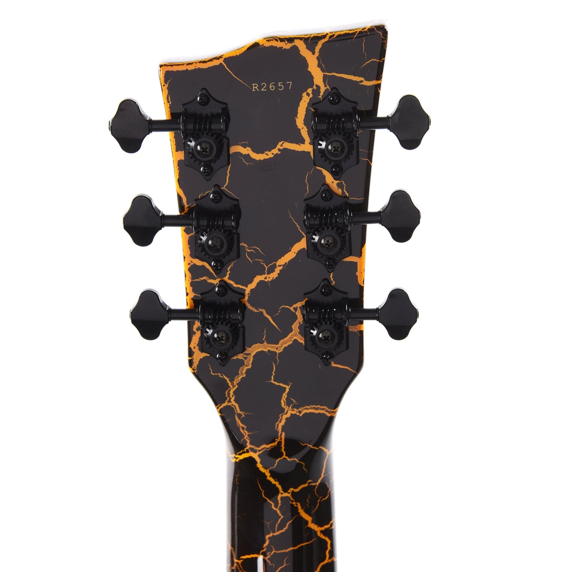 Dunable DE R2 Gloss Black & Orange Crackle w/Black Hardware Electric Guitars / Solid Body