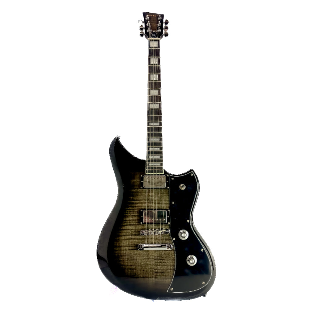 Dunable DE Yeti Flame Top Charcoal Electric Guitars / Solid Body