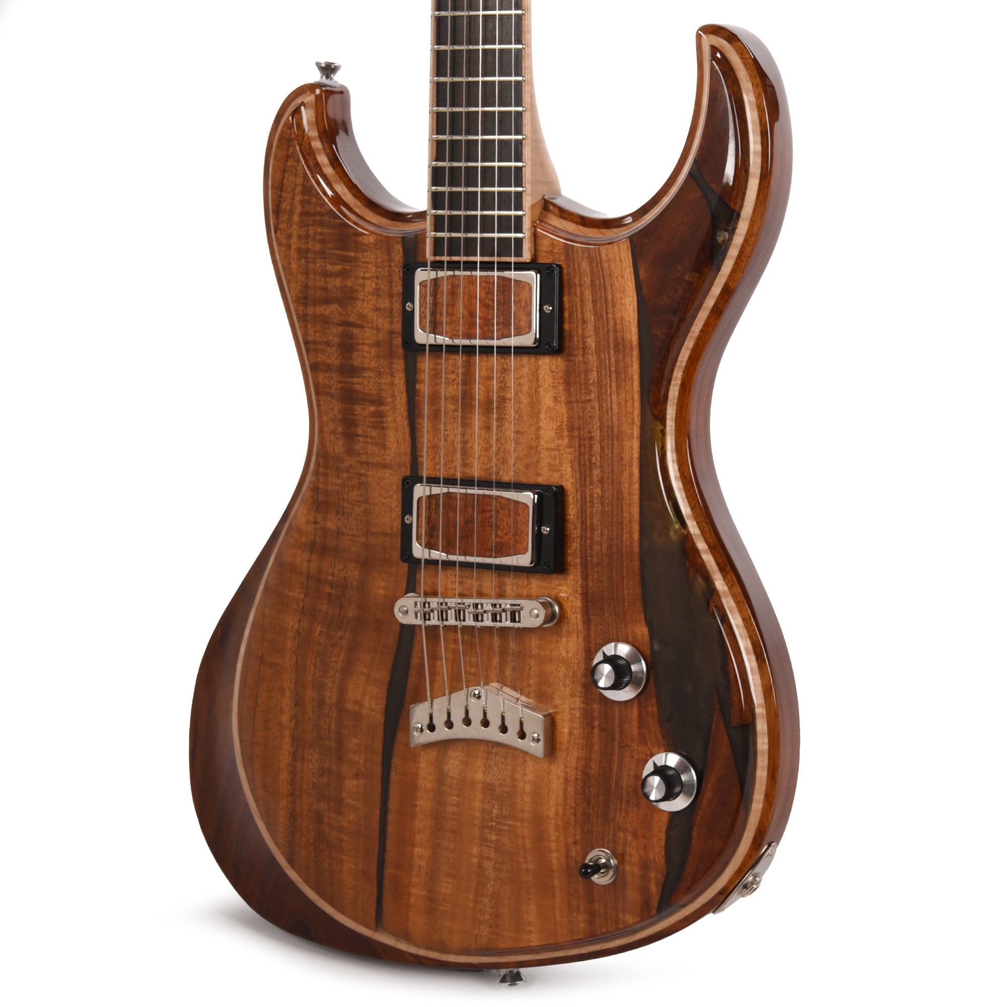 Dunable USA 10th Anniversary Gnarwhal Flame Koa w/Bog Resin on Flame Maple Center Natural Electric Guitars / Solid Body