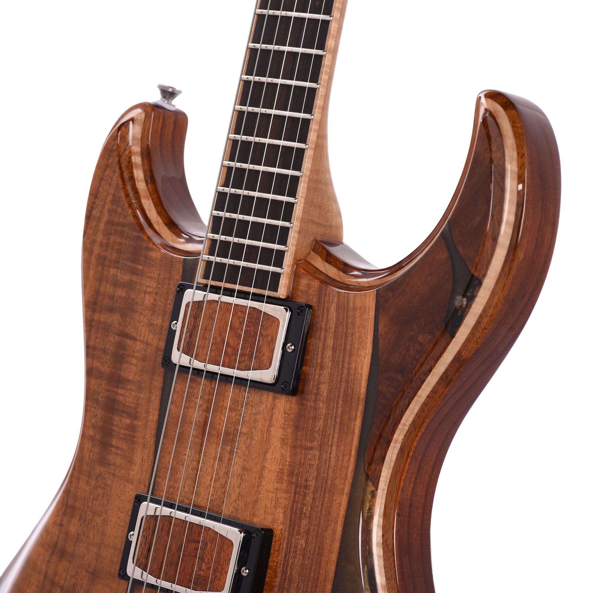Dunable USA 10th Anniversary Gnarwhal Flame Koa w/Bog Resin on Flame Maple Center Natural Electric Guitars / Solid Body