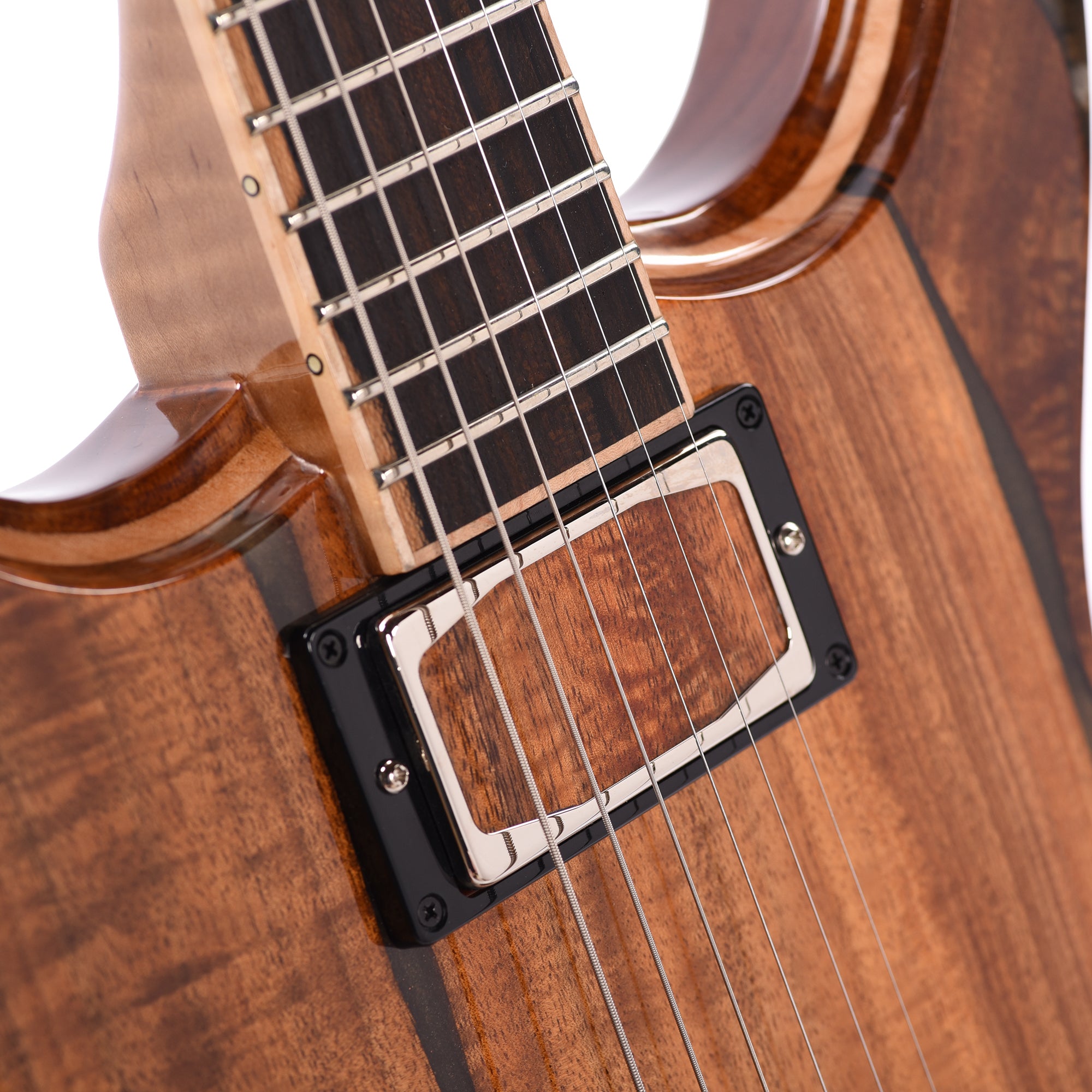 Dunable USA 10th Anniversary Gnarwhal Flame Koa w/Bog Resin on Flame Maple Center Natural Electric Guitars / Solid Body