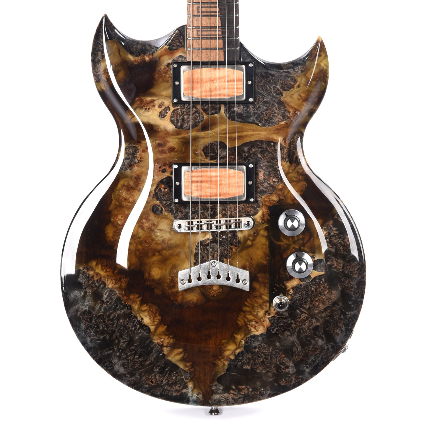 Dunable USA 10th Anniversary Minotaur Burl Maple Slab w/Black Earth Resin Topographical Post-Apocalypse Electric Guitars / Solid Body