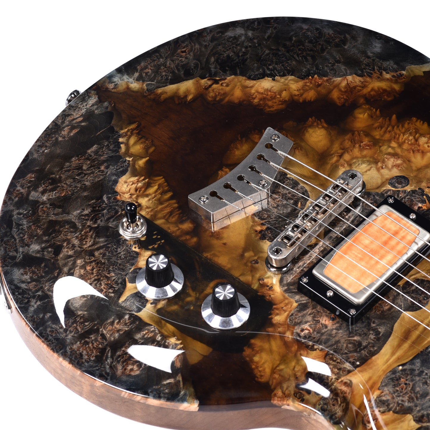 Dunable USA 10th Anniversary Minotaur Burl Maple Slab w/Black Earth Resin Topographical Post-Apocalypse Electric Guitars / Solid Body