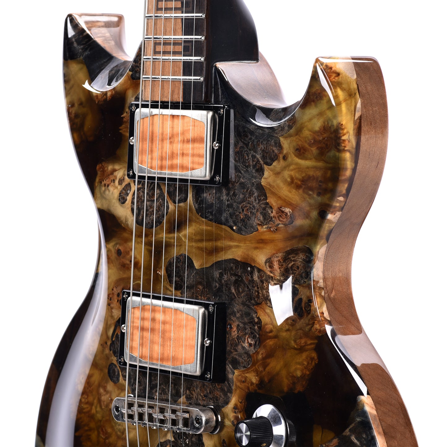 Dunable USA 10th Anniversary Minotaur Burl Maple Slab w/Black Earth Resin Topographical Post-Apocalypse Electric Guitars / Solid Body
