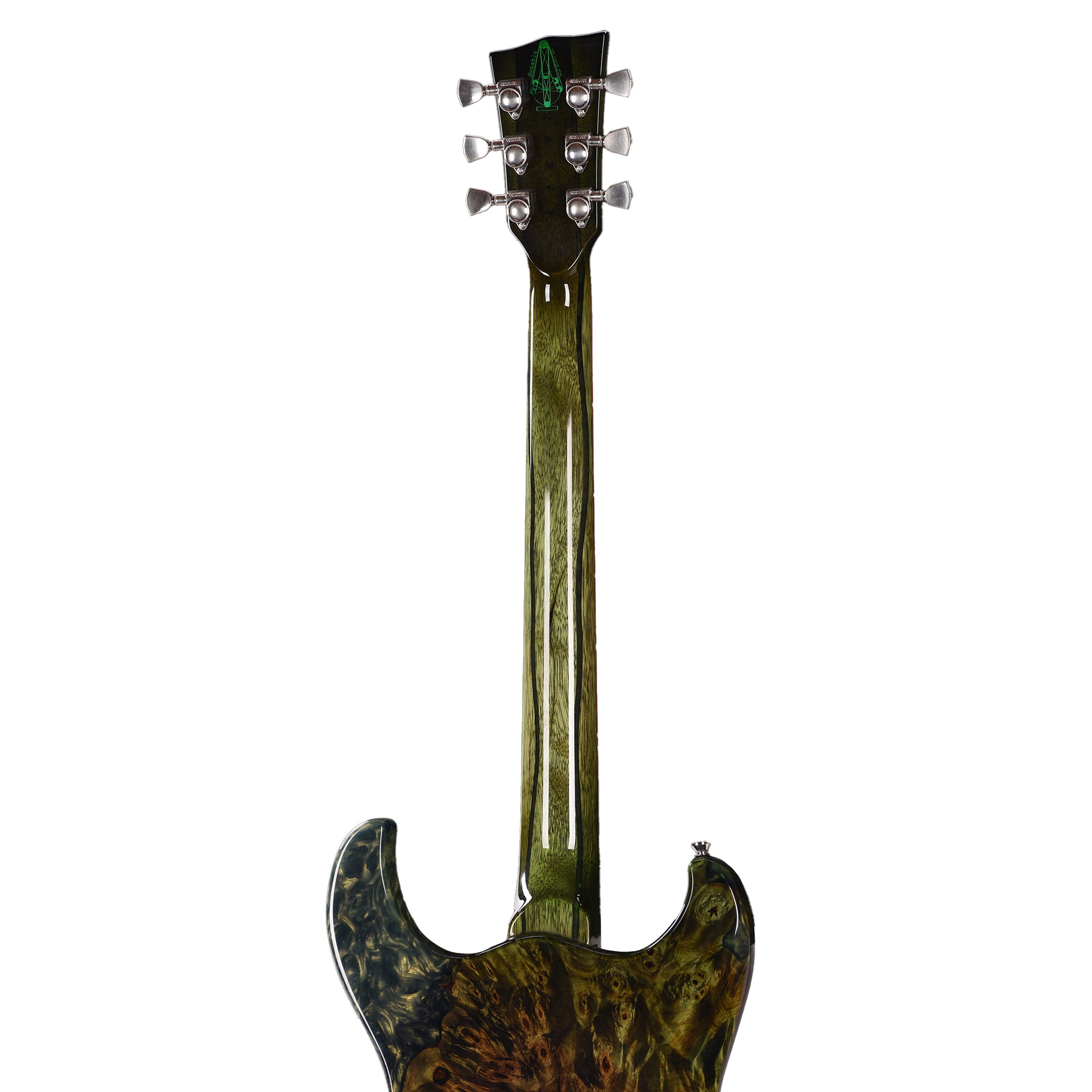 Dunable USA Buckeye Burl Gnarwhal Transparent Green Fade Electric Guitars / Solid Body