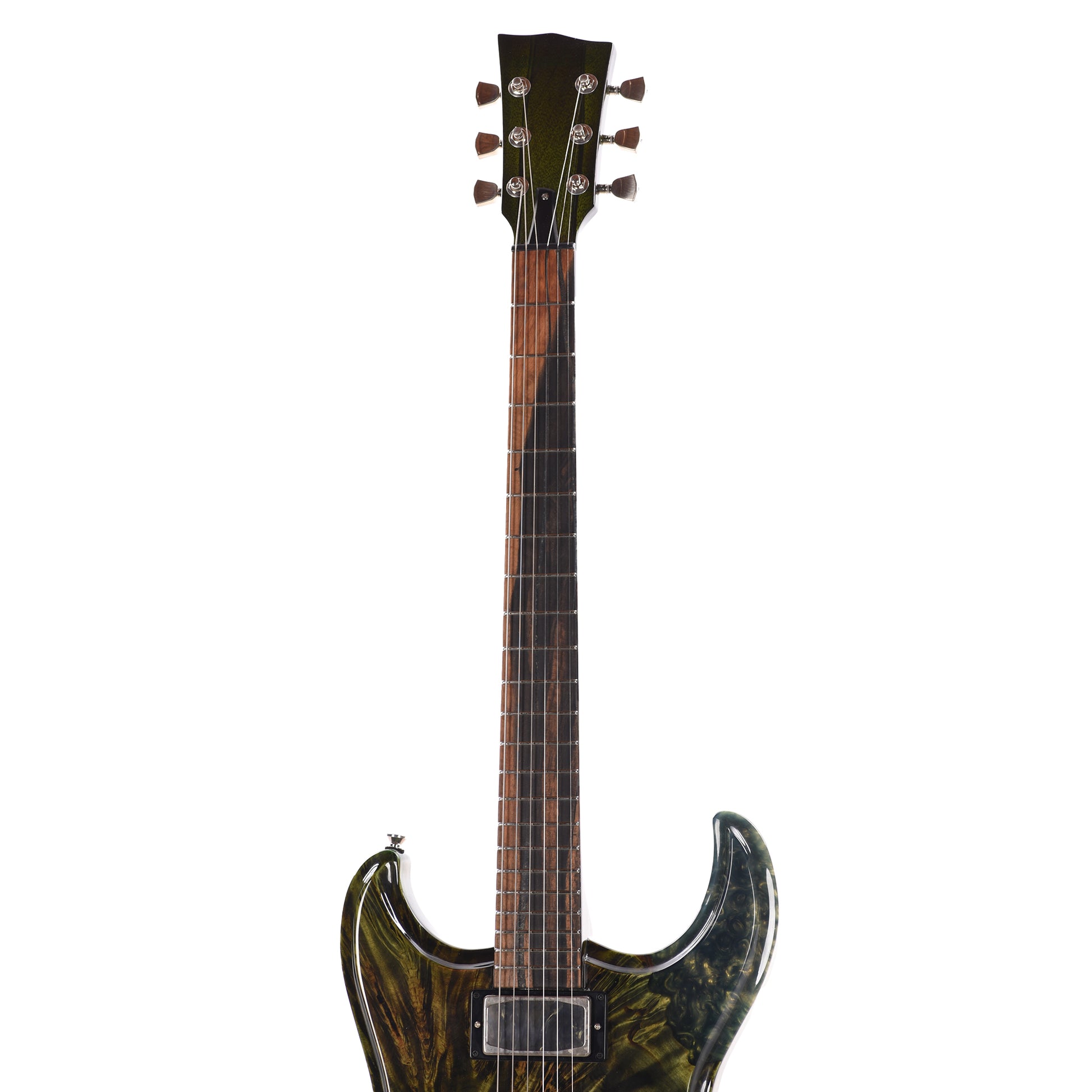 Dunable USA Buckeye Burl Gnarwhal Transparent Green Fade Electric Guitars / Solid Body
