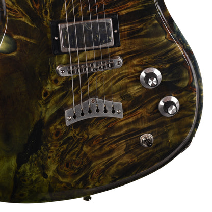 Dunable USA Buckeye Burl Gnarwhal Transparent Green Fade Electric Guitars / Solid Body