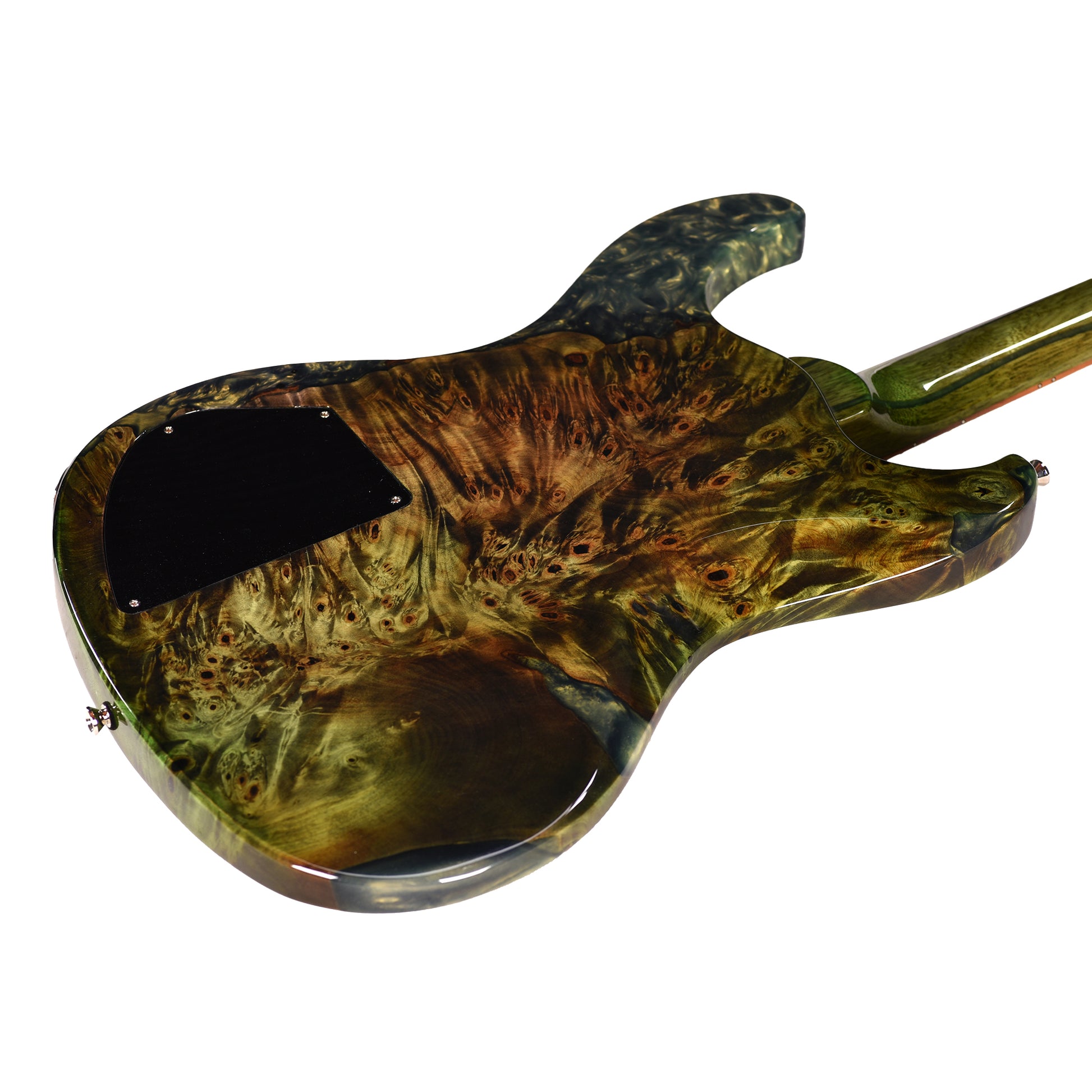 Dunable USA Buckeye Burl Gnarwhal Transparent Green Fade Electric Guitars / Solid Body