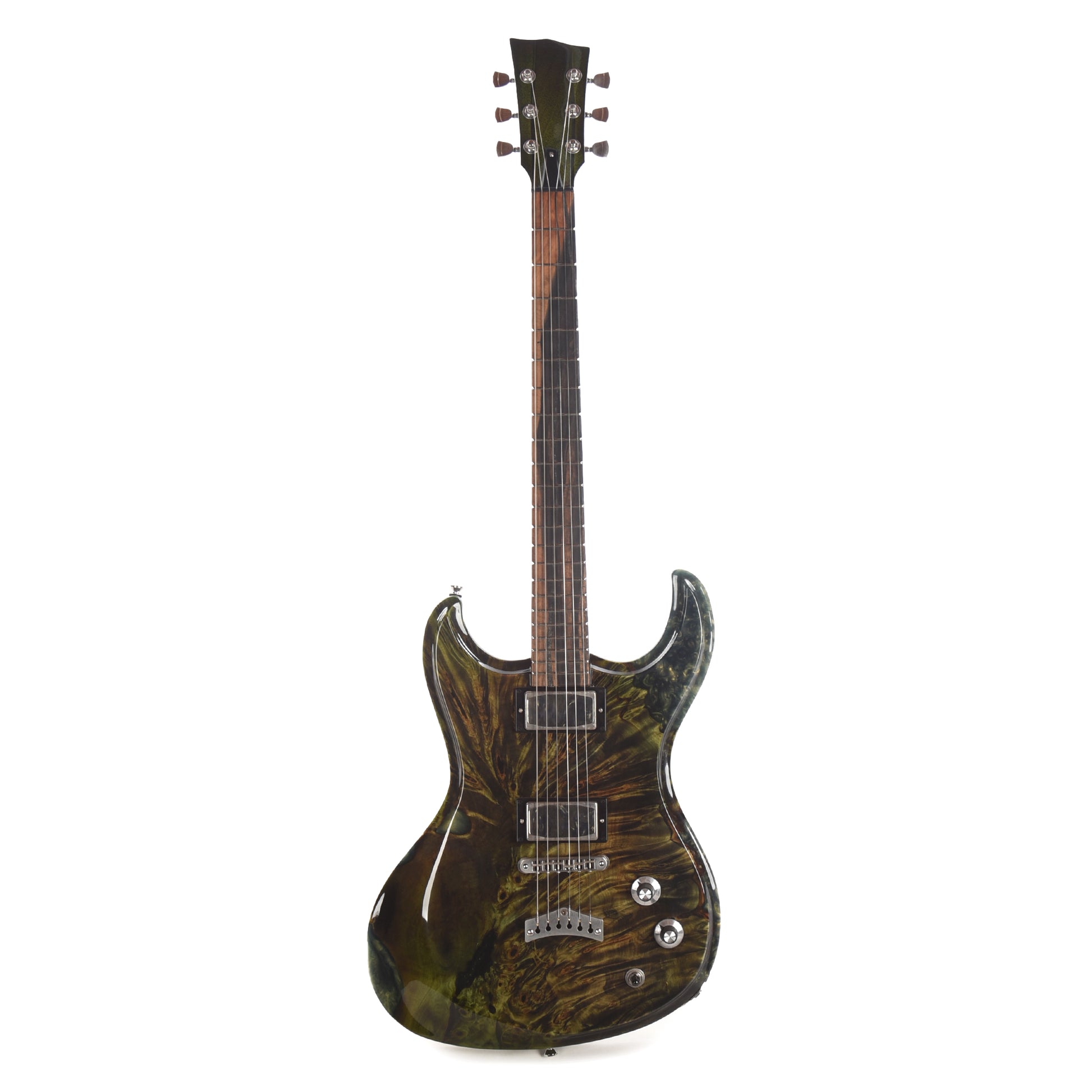 Dunable USA Buckeye Burl Gnarwhal Transparent Green Fade Electric Guitars / Solid Body