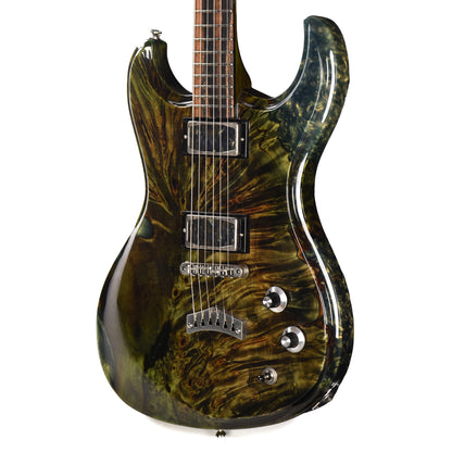 Dunable USA Buckeye Burl Gnarwhal Transparent Green Fade Electric Guitars / Solid Body