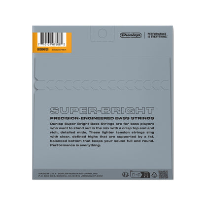 Dunlop Super Bright Stainless Steel Bass Strings 5-String Light 40-120 Accessories / Strings / Bass Strings