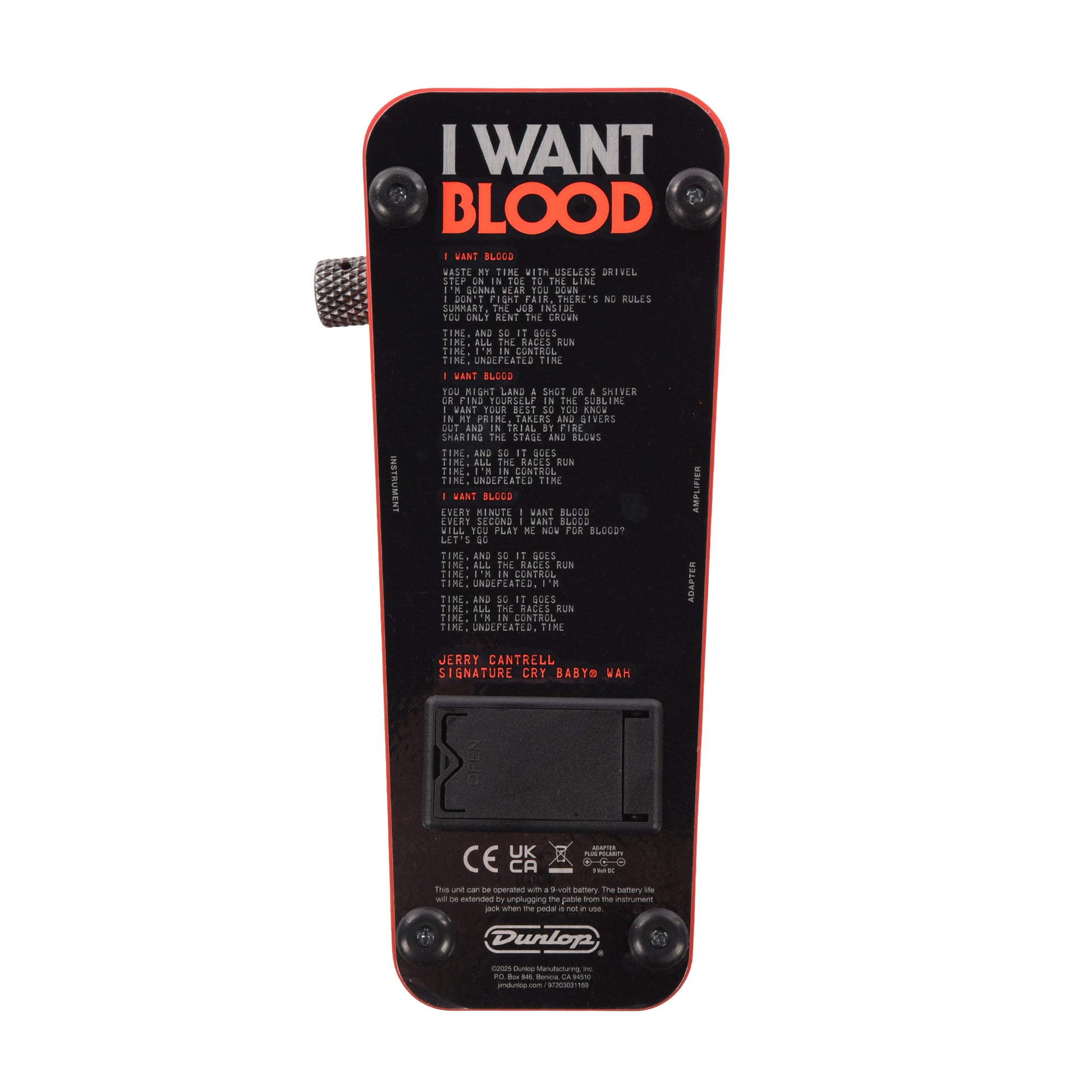 Dunlop JC95IWB Jerry Cantrell I Want Blood Cry Baby Wah Pedal Effects and Pedals / Wahs and Filters