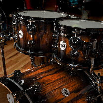 DW Collector's Maple/Mahogany 10/12/16/22 4pc. Drum Kit Santos Rosewood Quick Candy Black Burst w/Nickel Hardware Drums and Percussion / Acoustic Drums / Full Acoustic Kits