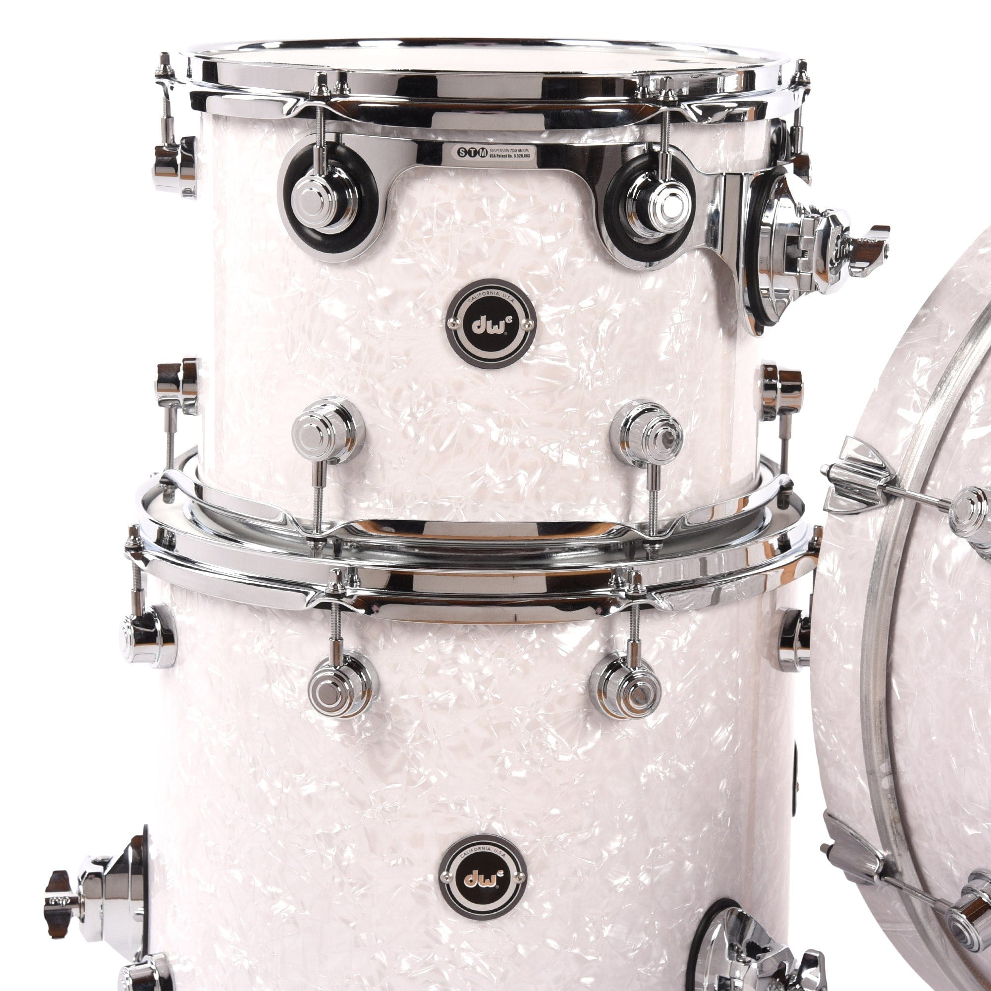 DW DWe 12/14/20/5.5x14 4pc Acoustic Electronic Shell Pack White Marine Pearl Drums and Percussion / Acoustic Drums / Full Acoustic Kits