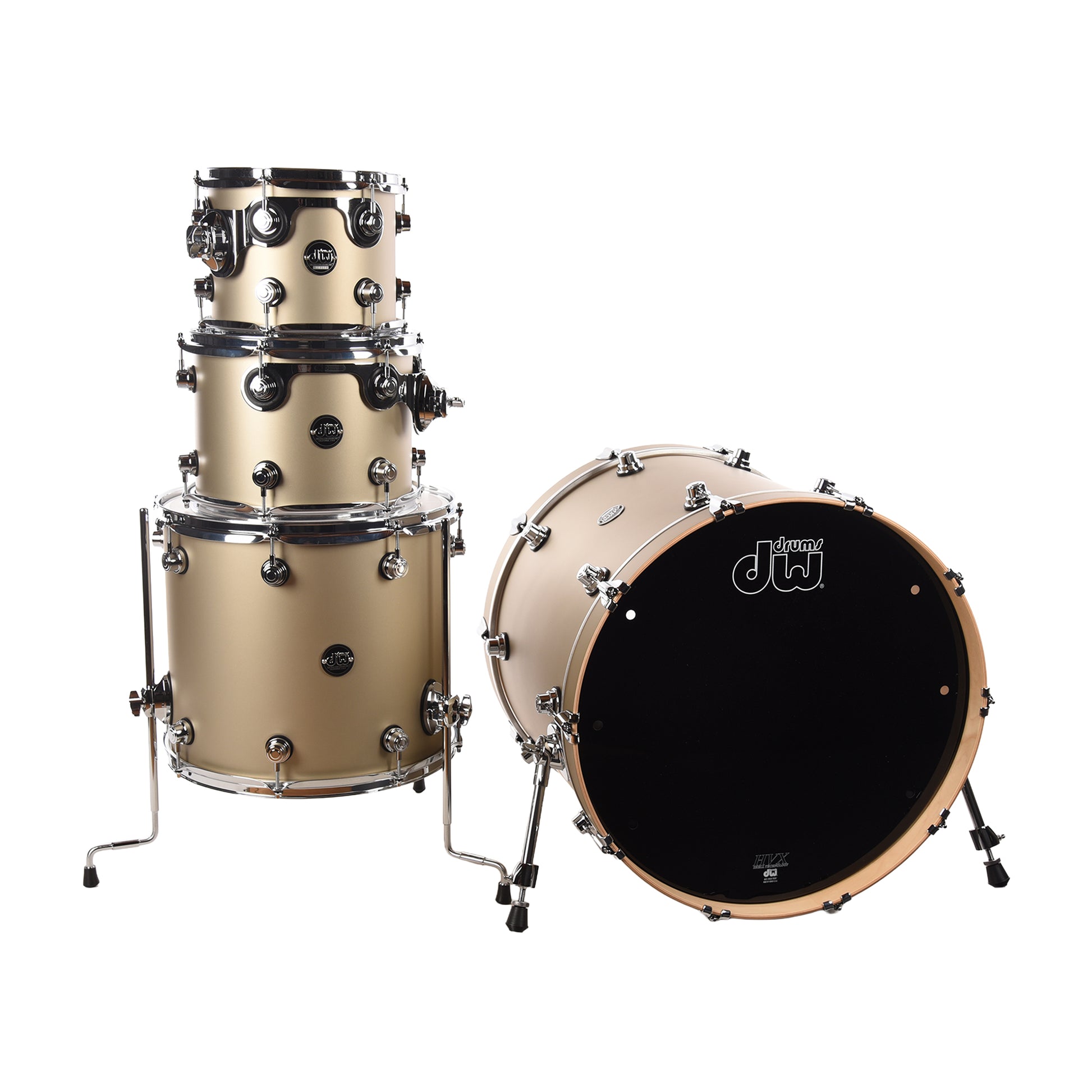 DW Performance Series 10/12/16/22 4pc. Drum Kit Gold Mist Hard Satin Lacquer Drums and Percussion / Acoustic Drums / Full Acoustic Kits