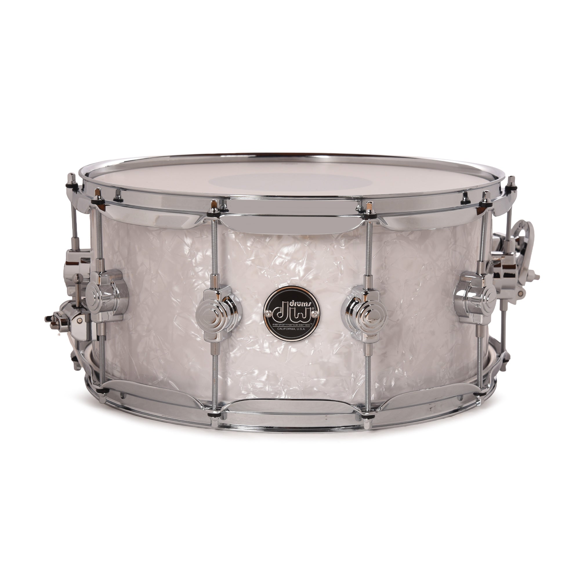 DW 6.5x14 Performance Series Snare Drum White Marine Pearl Snare Drums