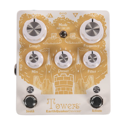 EarthQuaker Devices Towers Soundscape Generator Stereo Reverb Pedal White/Golden Wheat Effects and Pedals / Reverb