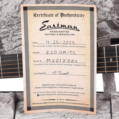 Eastman E20OM-TC Thermo Cured Adirondack Spruce/Rosewood OM Natural Acoustic Guitars / OM and Auditorium