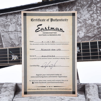 Eastman Limited Edition AC622CE Hawaiian Koa Natural Acoustic Guitars / OM and Auditorium