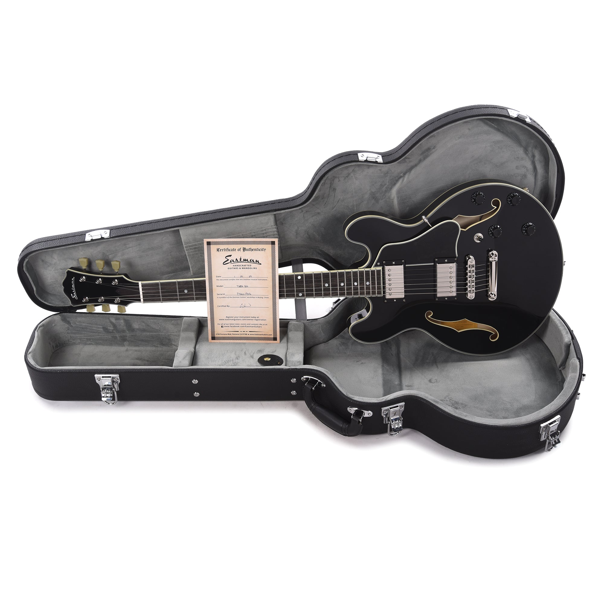 Eastman T484 Thinline Truetone Gloss Black Electric Guitars / Semi-Hollow
