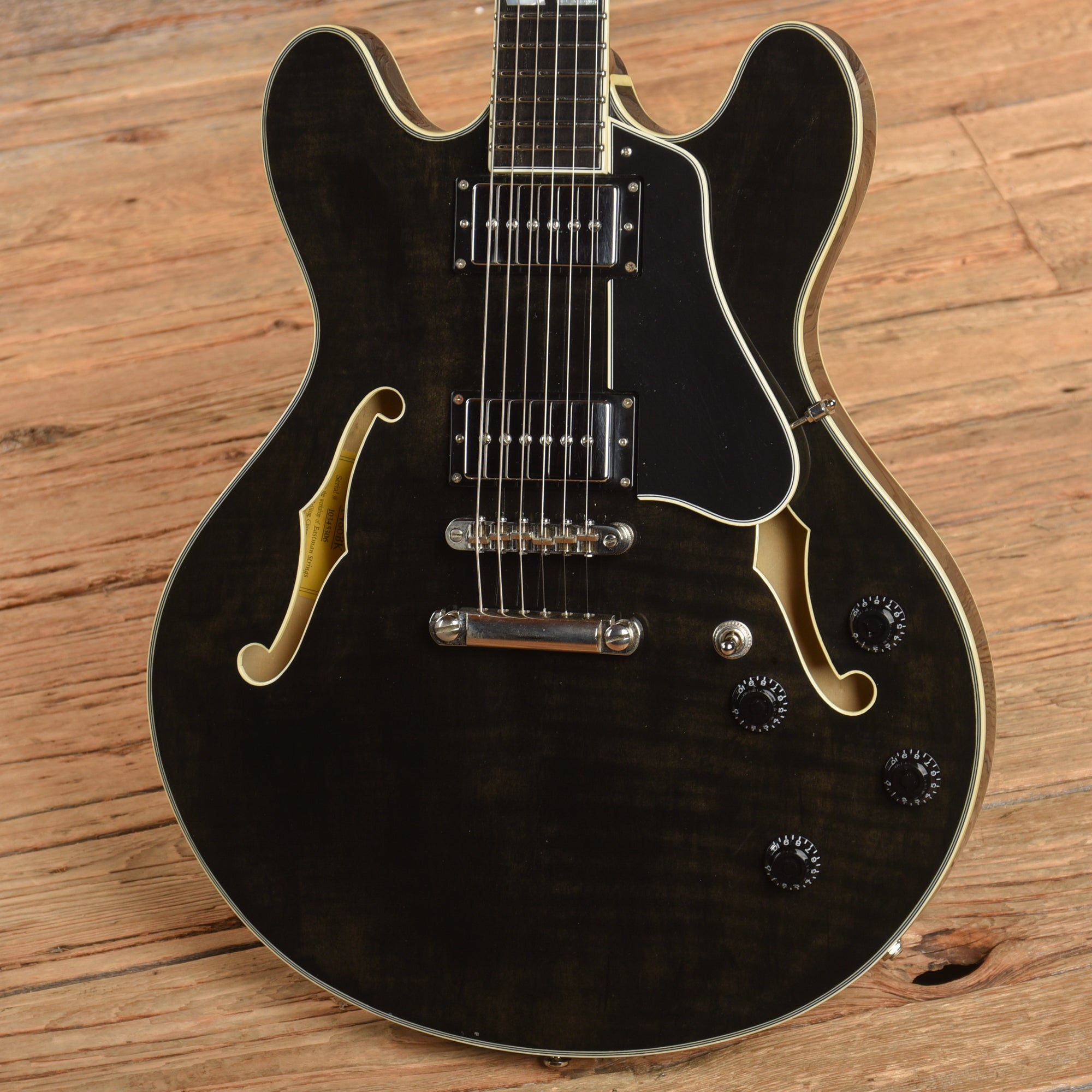 Eastman T486BK Thinline Archtop Black Electric Guitars / Semi-Hollow
